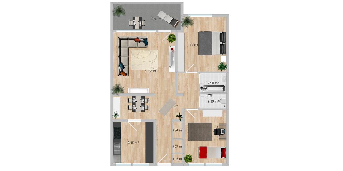 Hochparterre Dorsten - 3 Zimmer, 86 m&sup2;, 168.000&euro; | Angebot:26505312