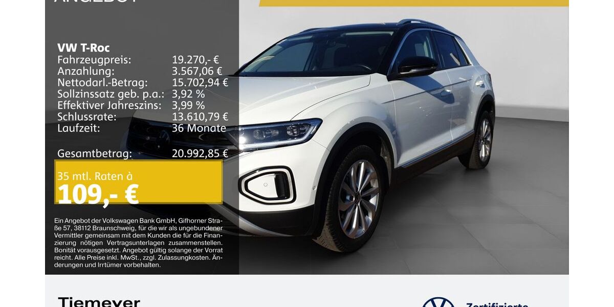 VW T-Roc 43.918 km 19.270 &euro; Bochum 44892