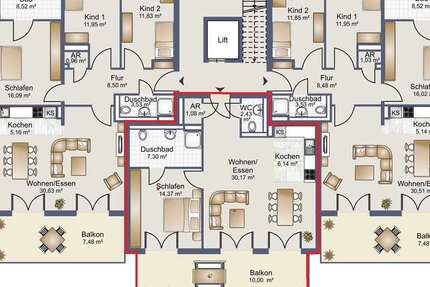 Wohnung Bochum Bochum-Südwest - 2 Zimmer, 71 m&sup2;, 975&euro; | Angebot:26738985