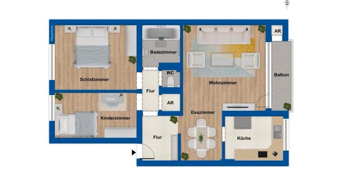Etagenwohnung Duisburg Hamborn - 3.5 Zimmer, 76 m&sup2;, 164.500&euro; | Angebot:26624666