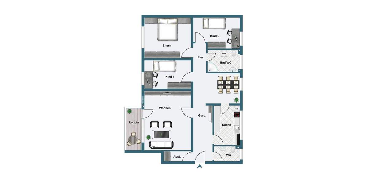 Etagenwohnung Essen / Margarethenhöhe Margarethenhöhe - 4 Zimmer, 106 m&sup2;, 295.000&euro; | Angebot:25815450