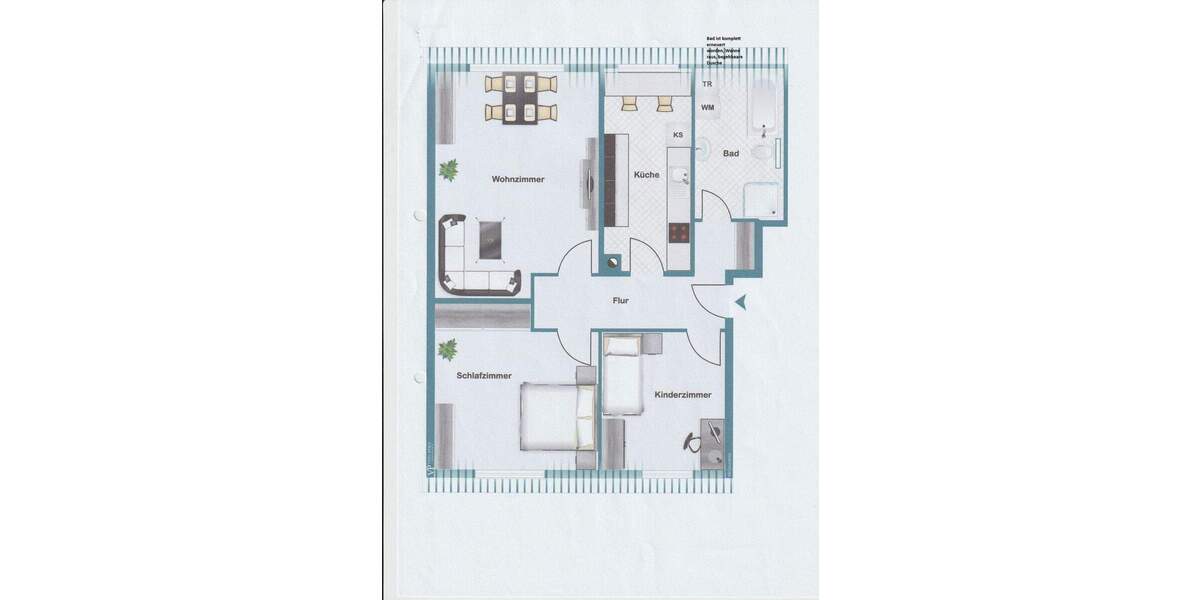 Etagenwohnung Duisburg Rumeln-Kaldenhausen - 3 Zimmer, 76 m&sup2;, 780&euro; | Angebot:25726794