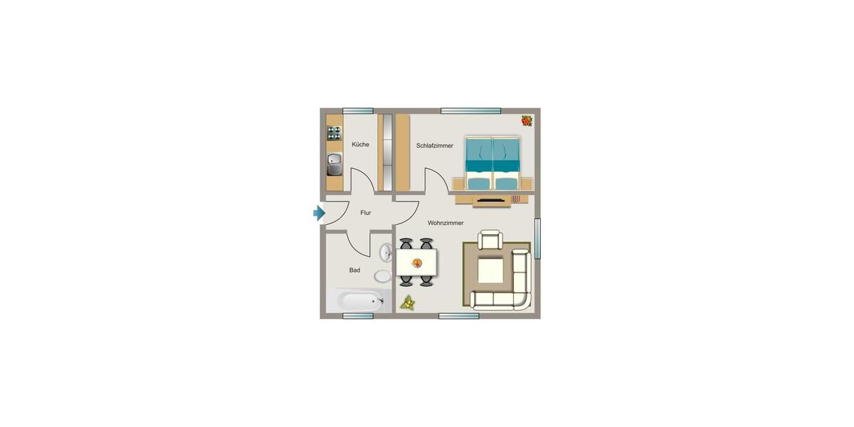 Erdgeschoßwohnung Recklinghausen Berghausen - 2.5 Zimmer, 47 m&sup2;, 400&euro; | Angebot:25050123