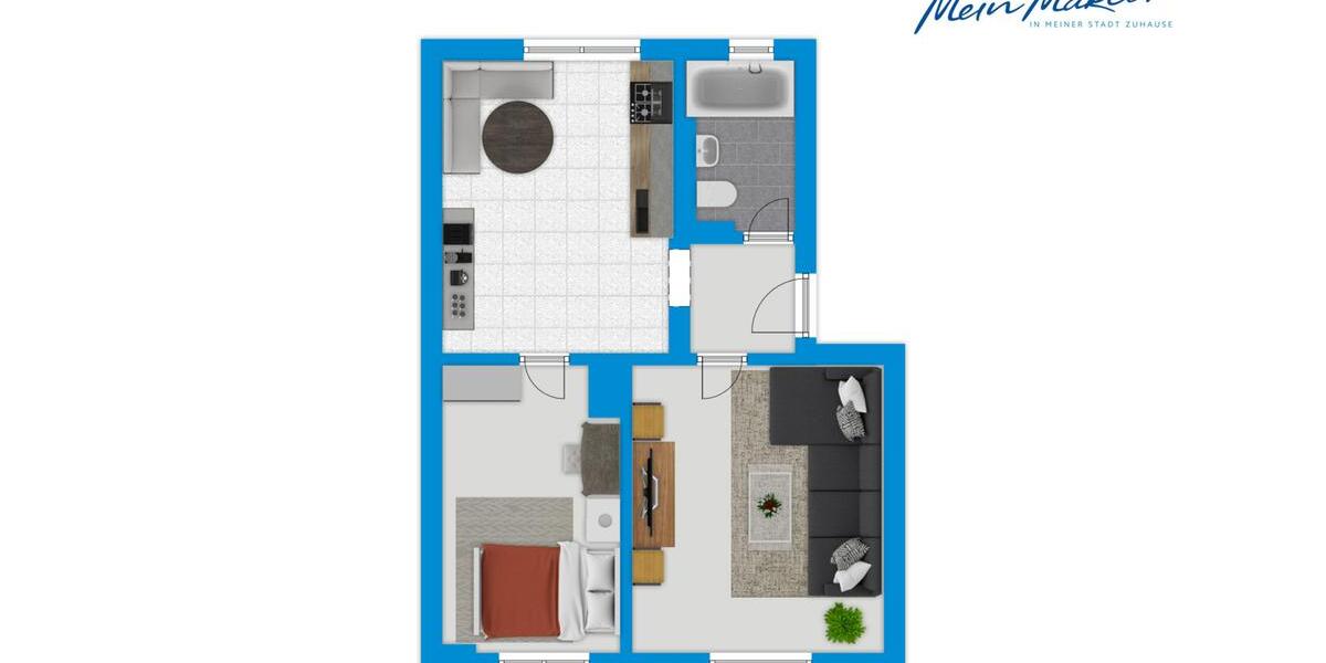 Etagenwohnung Essen Stadtbezirk VI - 2 Zimmer, 48 m&sup2;, 490&euro; | Angebot:24679092