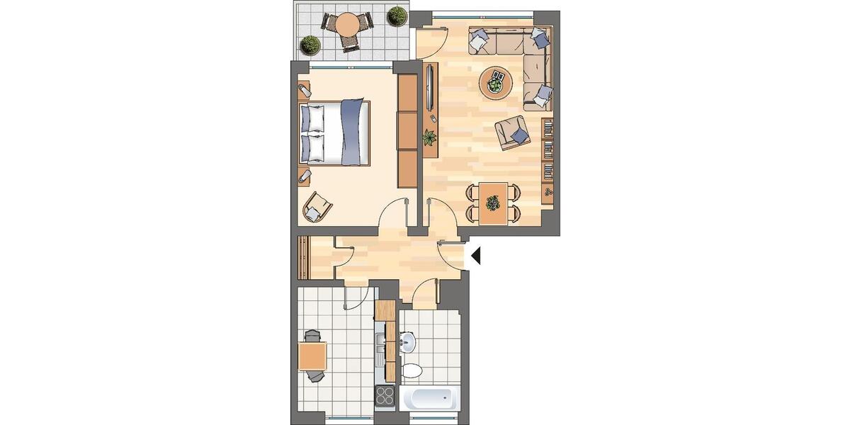 Etagenwohnung Castrop-Rauxel Bladenhorst - 2 Zimmer, 53 m&sup2;, 449&euro; | Angebot:26619409