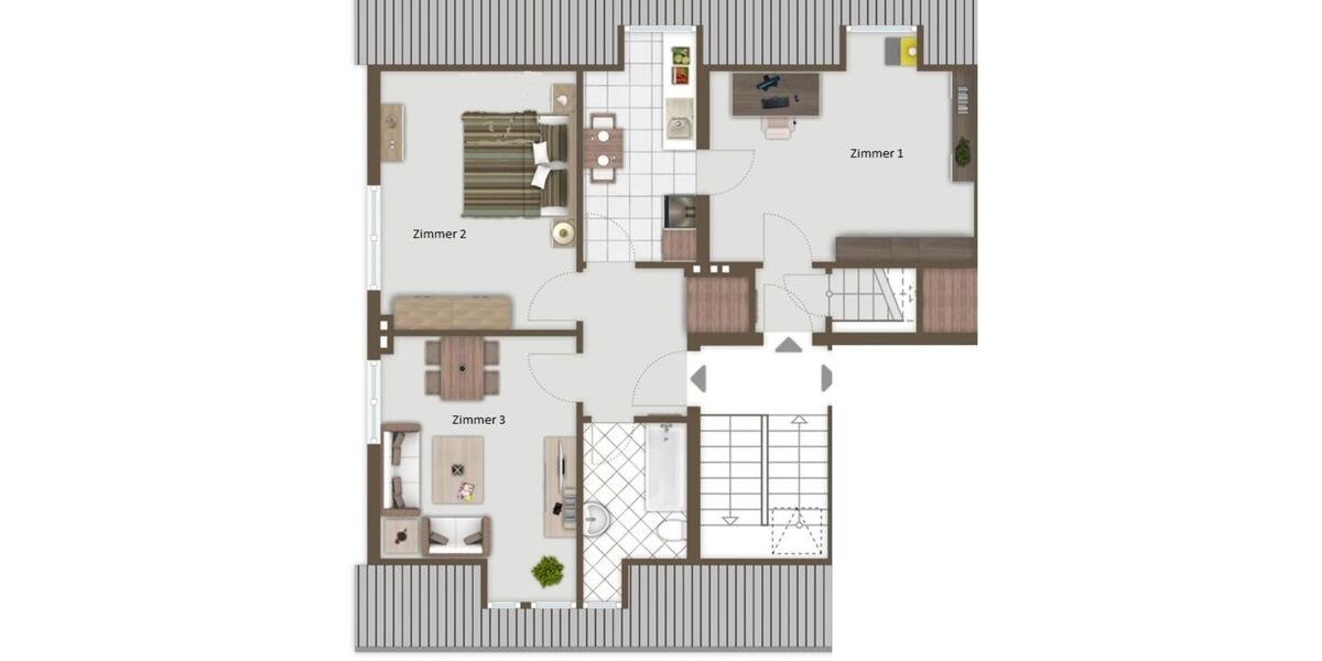 Dachgeschoßwohnung Duisburg Großenbaum - 3 Zimmer, 66 m&sup2;, 690&euro; | Angebot:25751625