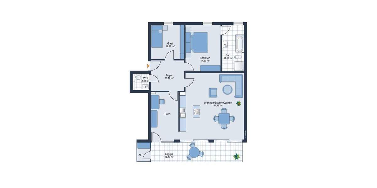 Etagenwohnung Essen Stadtkern - 4 Zimmer, 129 m&sup2;, 645.000&euro; | Angebot:25700345