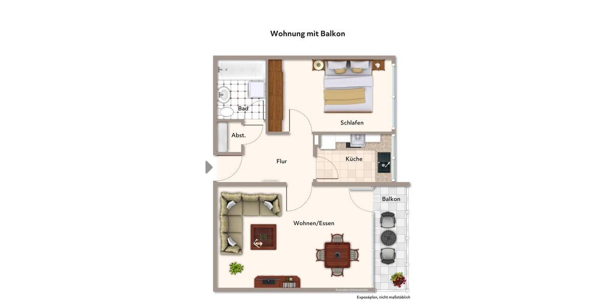 Etagenwohnung Moers Moers-Mitte - 2 Zimmer, 60 m&sup2;, 119.500&euro; | Angebot:25696498