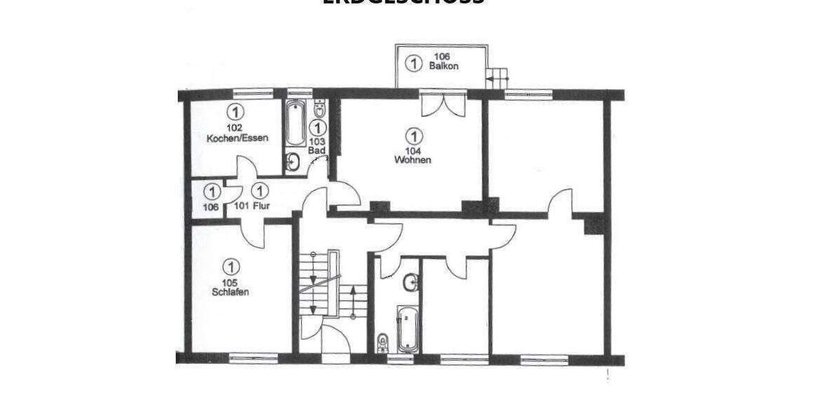 Etagenwohnung Essen Frohnhausen - 2 Zimmer, 57 m&sup2;, 110.000&euro; | Angebot:26157415