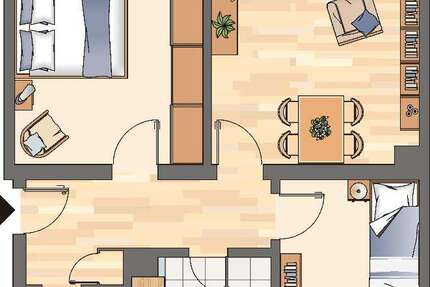 Wohnung Castrop-Rauxel Rauxel - 3 Zimmer, 71 m&sup2;, 549&euro; | Angebot:25818788