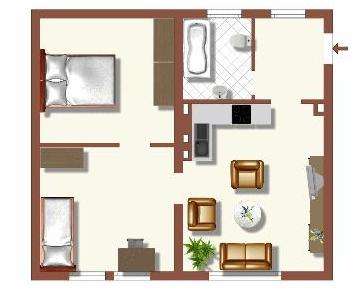 Etagenwohnung Duisburg Huckingen - 2 Zimmer, 55 m&sup2;, 509&euro; | Angebot:26184422