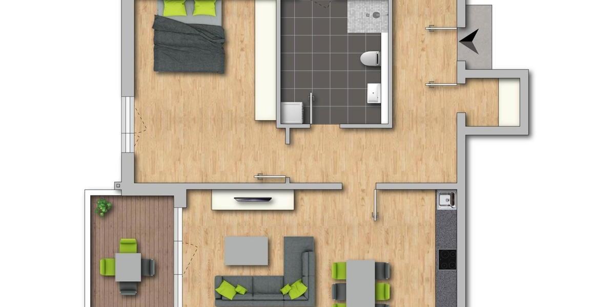 Etagenwohnung Duisburg Duisburg-Mitte - 2 Zimmer, 83 m&sup2;, 1.100&euro; | Angebot:25648648