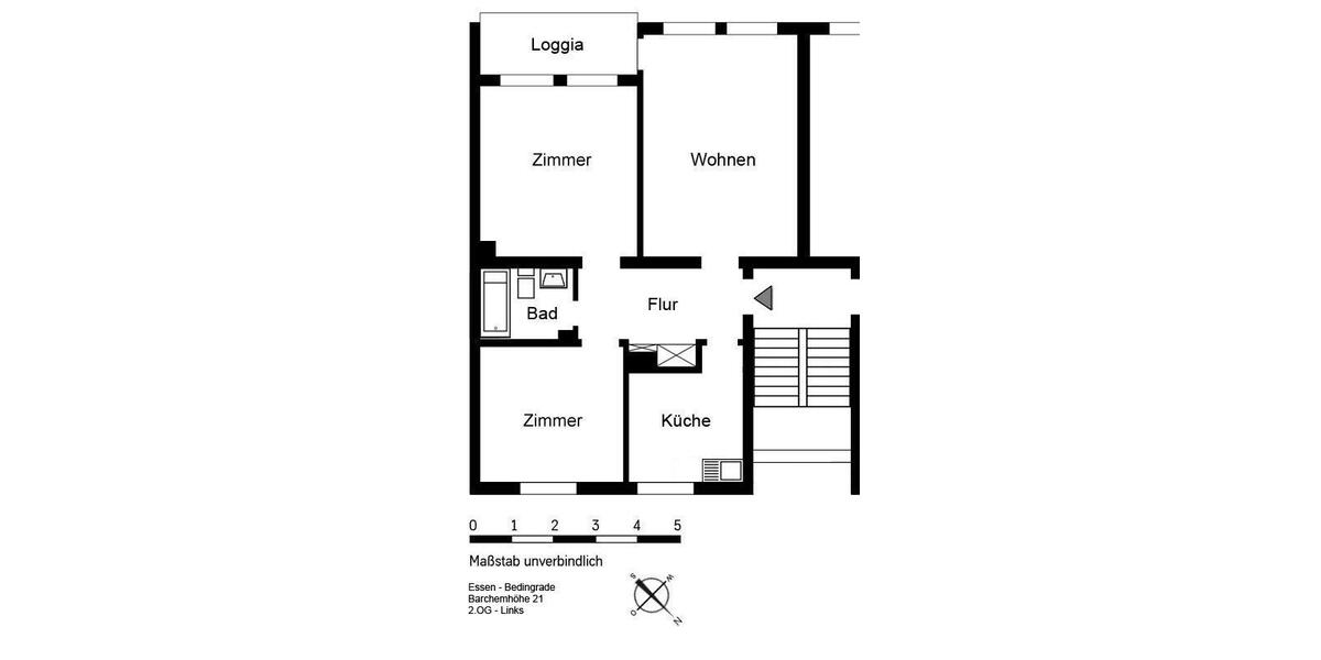 Etagenwohnung Essen Stadtbezirk IV - 3 Zimmer, 68 m&sup2;, 724&euro; | Angebot:25271148