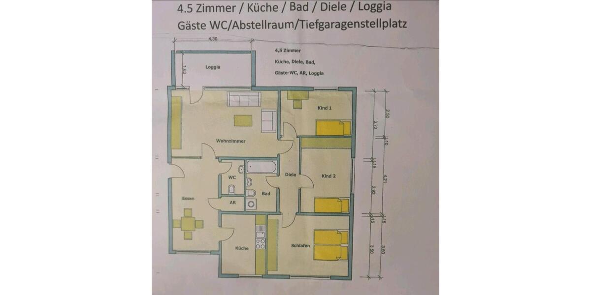 Etagenwohnung Essen Stadtkern - 4 Zimmer, 100 m&sup2;, 1.250&euro; | Angebot:26692973