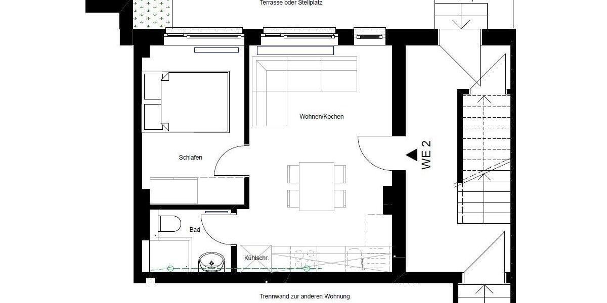 Erdgeschoßwohnung Duisburg Beeck - 2 Zimmer, 30 m&sup2;, 70.000&euro; | Angebot:26665254