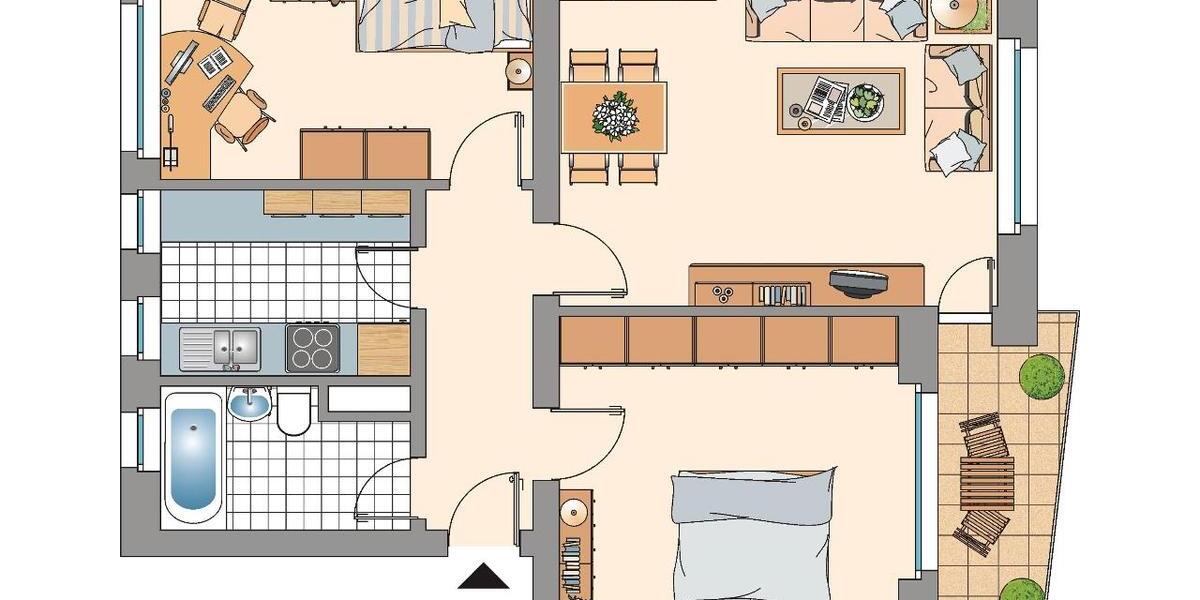 Etagenwohnung Gelsenkirchen Resse - 3.5 Zimmer, 59 m&sup2;, 489&euro; | Angebot:25571587