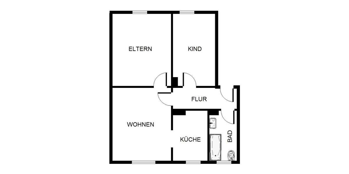 Etagenwohnung Gelsenkirchen Hassel - 3 Zimmer, 54 m&sup2;, 339&euro; | Angebot:26149889