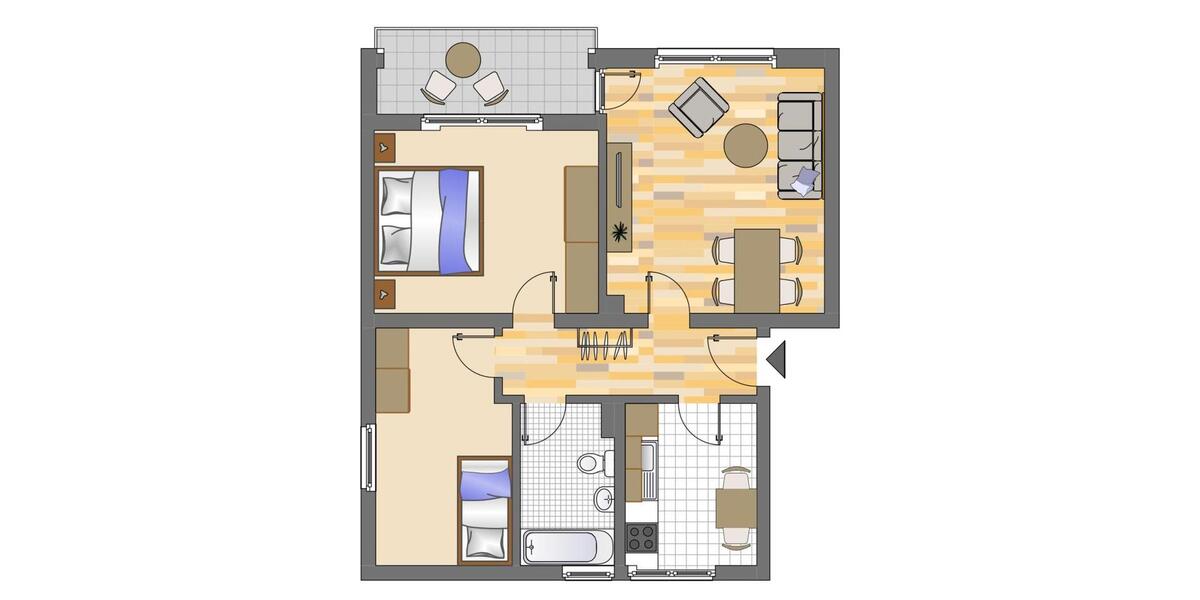 Etagenwohnung Gelsenkirchen Gelsenkirchen-Nord - 3 Zimmer, 63 m&sup2;, 439&euro; | Angebot:22511287
