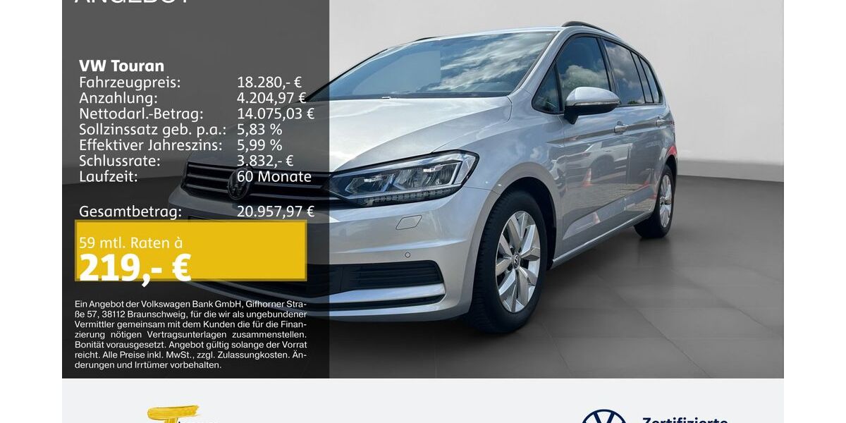 VW Touran 66.278 km 18.280 &euro; Marl 45770