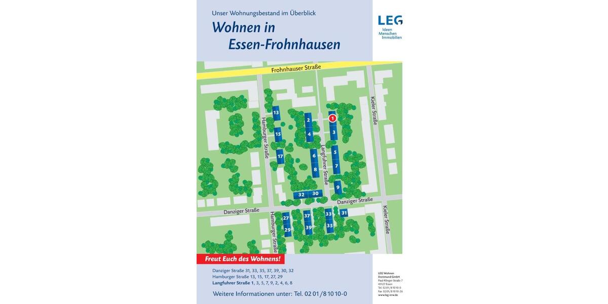 Etagenwohnung Essen Stadtbezirk III - 2 Zimmer, 46 m&sup2;, 449&euro; | Angebot:26041770