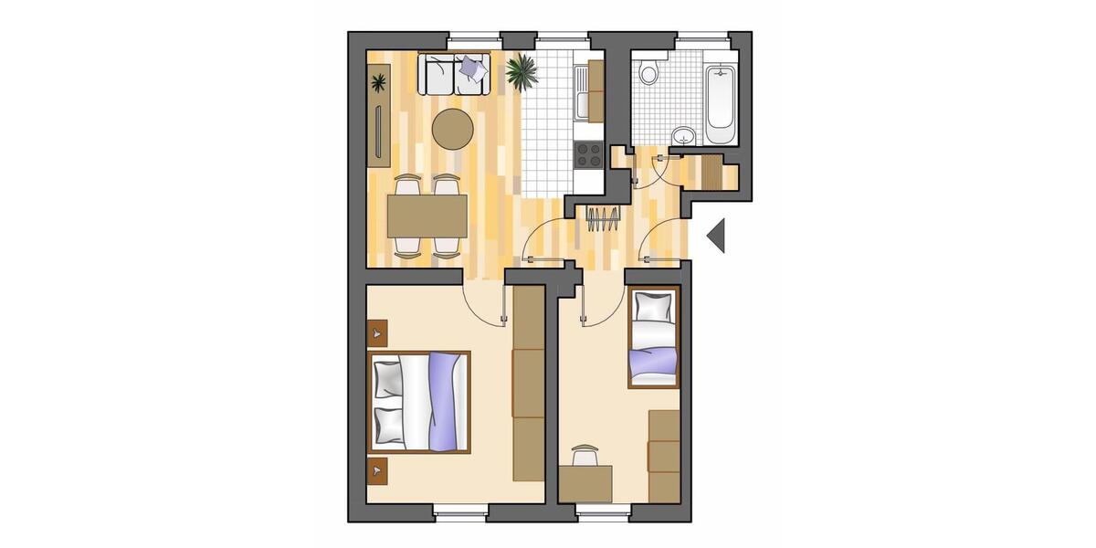 Etagenwohnung Gelsenkirchen Gelsenkirchen-Nord - 2.5 Zimmer, 50 m&sup2;, 359&euro; | Angebot:26008863