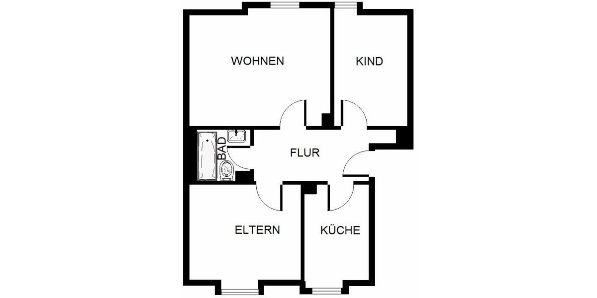Dachgeschoßwohnung Gelsenkirchen Gelsenkirchen-West - 3 Zimmer, 58 m&sup2;, 433&euro; | Angebot:25928333