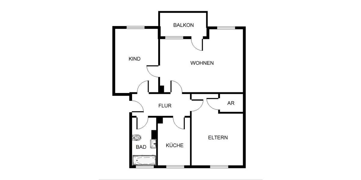 Etagenwohnung Gelsenkirchen Hassel - 3 Zimmer, 66 m&sup2;, 469&euro; | Angebot:25915695