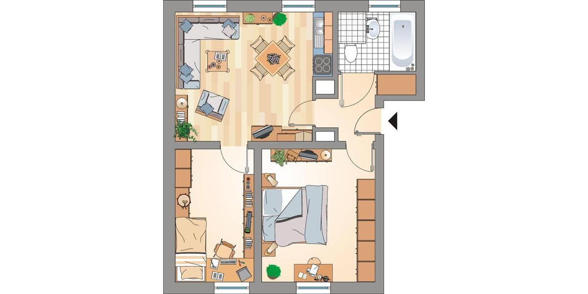 Etagenwohnung Gelsenkirchen Resse - 2.5 Zimmer, 47 m&sup2;, 324&euro; | Angebot:22929197