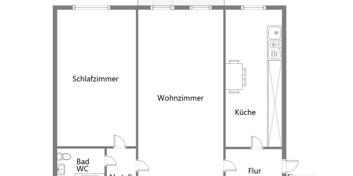 Etagenwohnung Duisburg Rheinhausen - 2 Zimmer, 60 m&sup2;, 82.000&euro; | Angebot:25750792