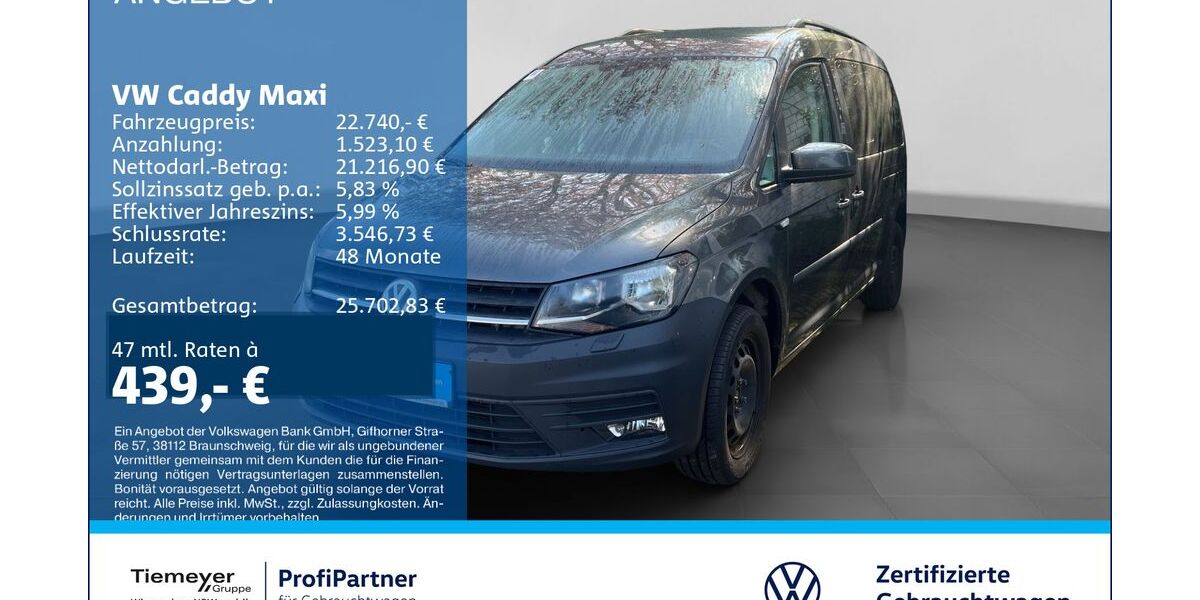 VW Caddy Maxi 104.806 km 22.740 &euro; Recklinghausen 45663