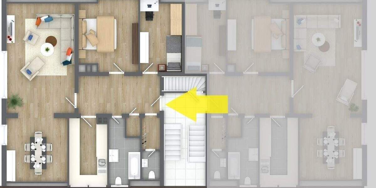 Etagenwohnung Bochum Harpen - 4 Zimmer, 82 m&sup2;, 171.000&euro; | Angebot:25663250