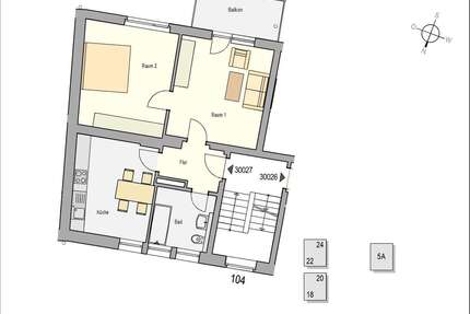 Wohnung Essen Südostviertel - 2 Zimmer, 62 m&sup2;, 384&euro; | Angebot:26748396