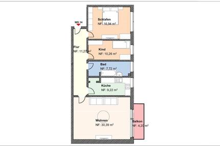 Wohnung Wesel Fusternberg - 3 Zimmer, 90 m&sup2;, 855&euro; | Angebot:25539410