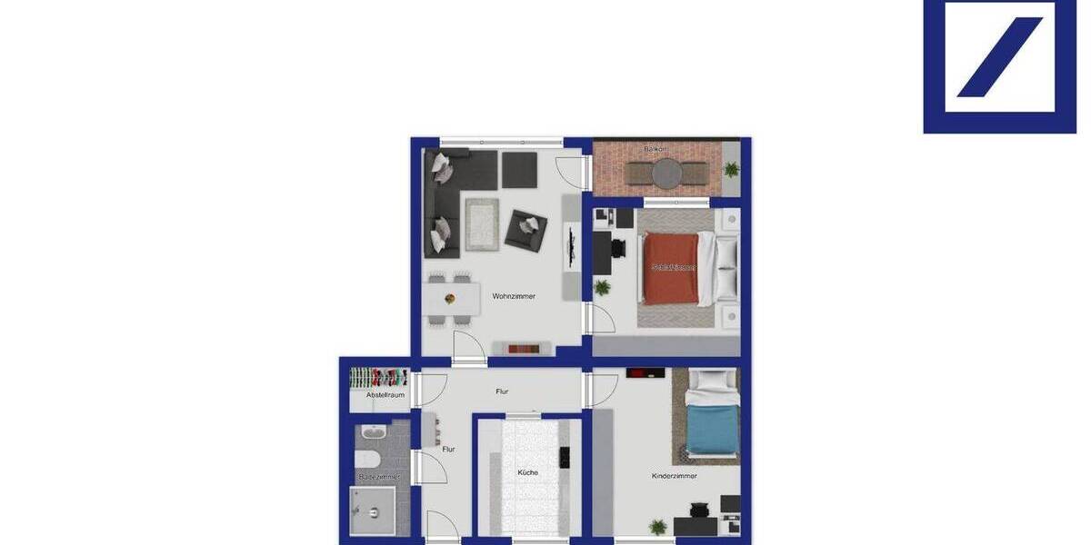 Etagenwohnung Gelsenkirchen Beckhausen - 3 Zimmer, 72 m&sup2;, 129.000&euro; | Angebot:26674024