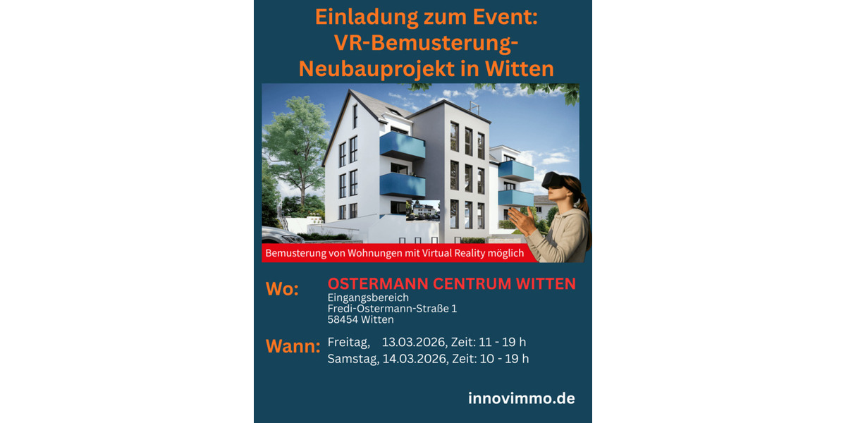 Etagenwohnung Witten Mitte - 2 Zimmer, 67 m&sup2;, 279.990&euro; | Angebot:25683282