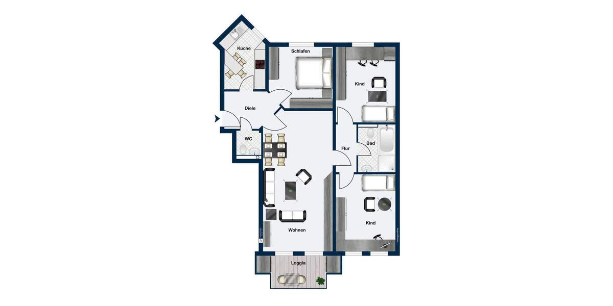 Etagenwohnung Duisburg / Rahm Rahm - 4 Zimmer, 108 m&sup2;, 329.000&euro; | Angebot:25801088