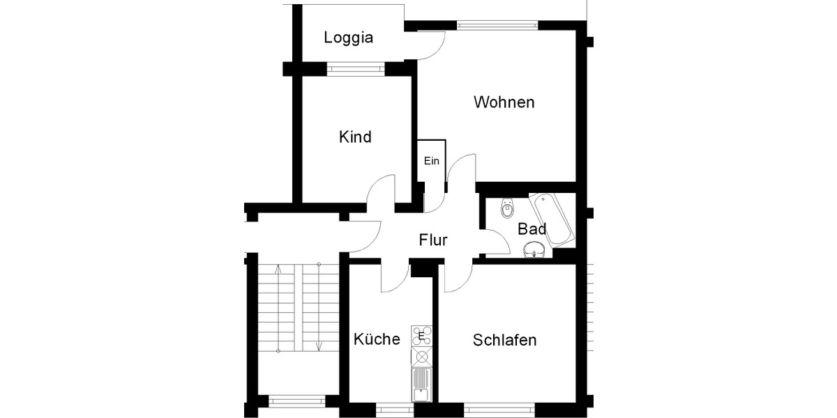 Etagenwohnung Herne Wanne-Bickern - 3.5 Zimmer, 69 m&sup2;, 466&euro; | Angebot:26630930