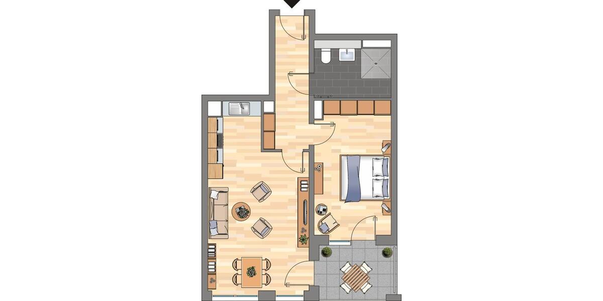 Etagenwohnung Essen Südviertel - 2 Zimmer, 59 m&sup2;, 423&euro; | Angebot:25968605