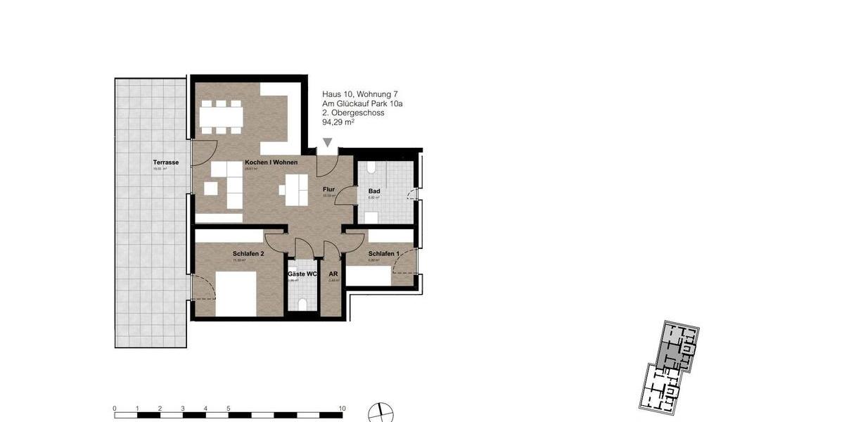 Etagenwohnung Gelsenkirchen Gelsenkirchen-Nord - 3 Zimmer, 94 m&sup2;, 1.090&euro; | Angebot:25852203