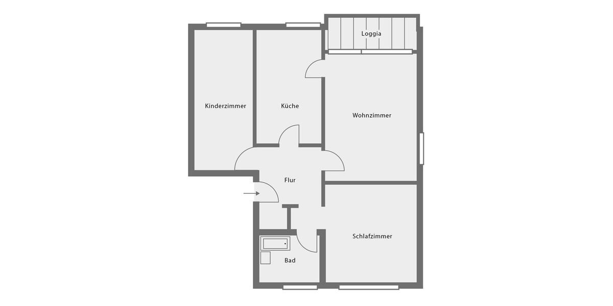 Etagenwohnung Witten Herbede - 3 Zimmer, 77 m&sup2;, 580&euro; | Angebot:24662314