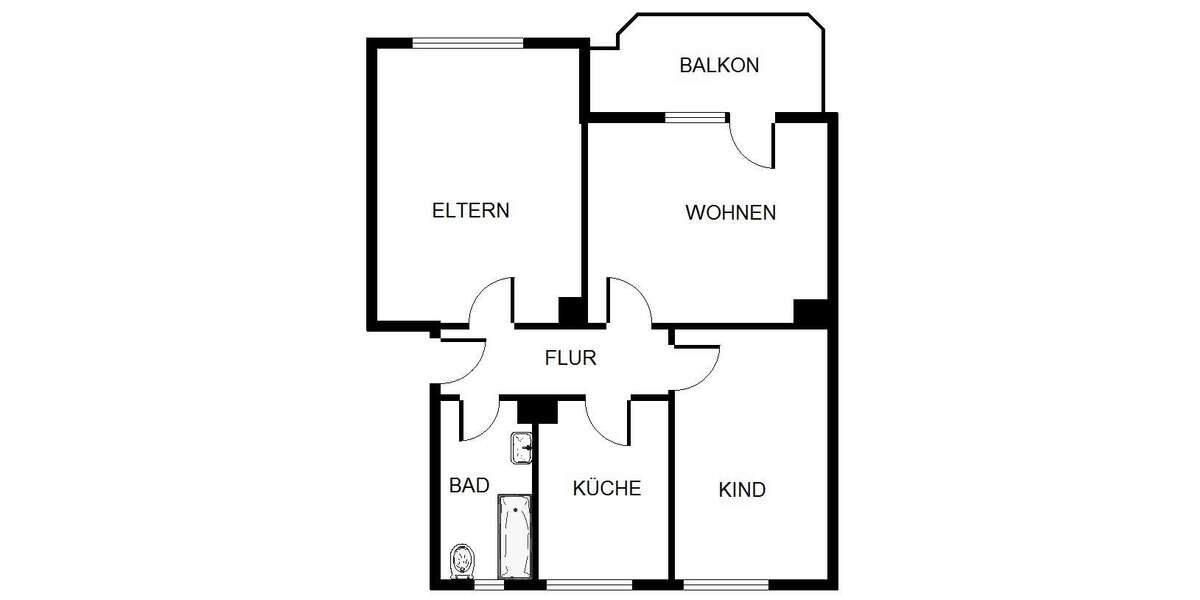 Etagenwohnung Gelsenkirchen Scholven - 3 Zimmer, 57 m&sup2;, 459&euro; | Angebot:25768598