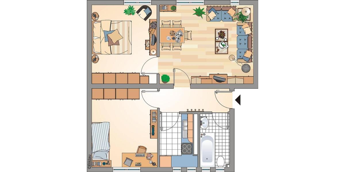 Etagenwohnung Recklinghausen Grullbad - 3 Zimmer, 57 m&sup2;, 237&euro; | Angebot:26279234