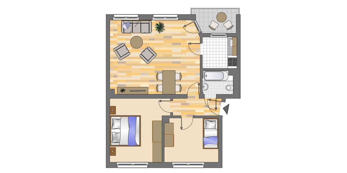 Etagenwohnung Gelsenkirchen Hassel - 3.5 Zimmer, 64 m&sup2;, 439&euro; | Angebot:26098600