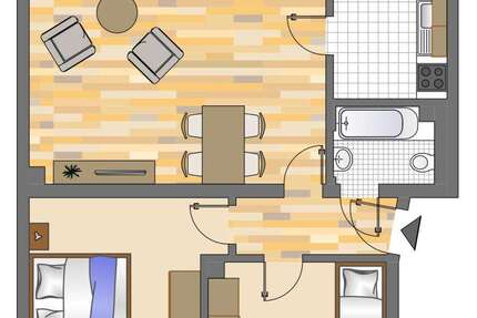 Wohnung Gelsenkirchen Hassel - 3.5 Zimmer, 64 m&sup2;, 439&euro; | Angebot:26098600