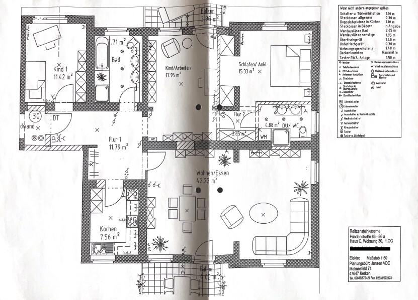 Etagenwohnung Wesel Fusternberg - 4 Zimmer, 127 m&sup2;, 1.300&euro; | Angebot:25792031