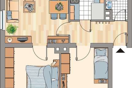 Wohnung Essen Frohnhausen - 3 Zimmer, 55 m&sup2;, 509&euro; | Angebot:26098391