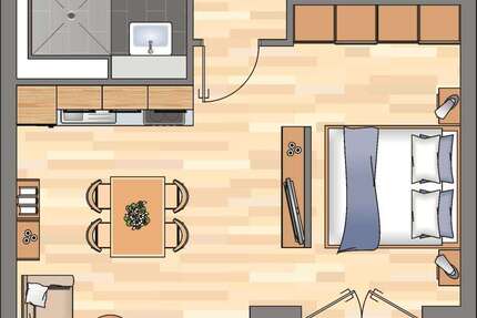 Wohnung Essen Südviertel - 1 Zimmer, 46 m&sup2;, 579&euro; | Angebot:26098344