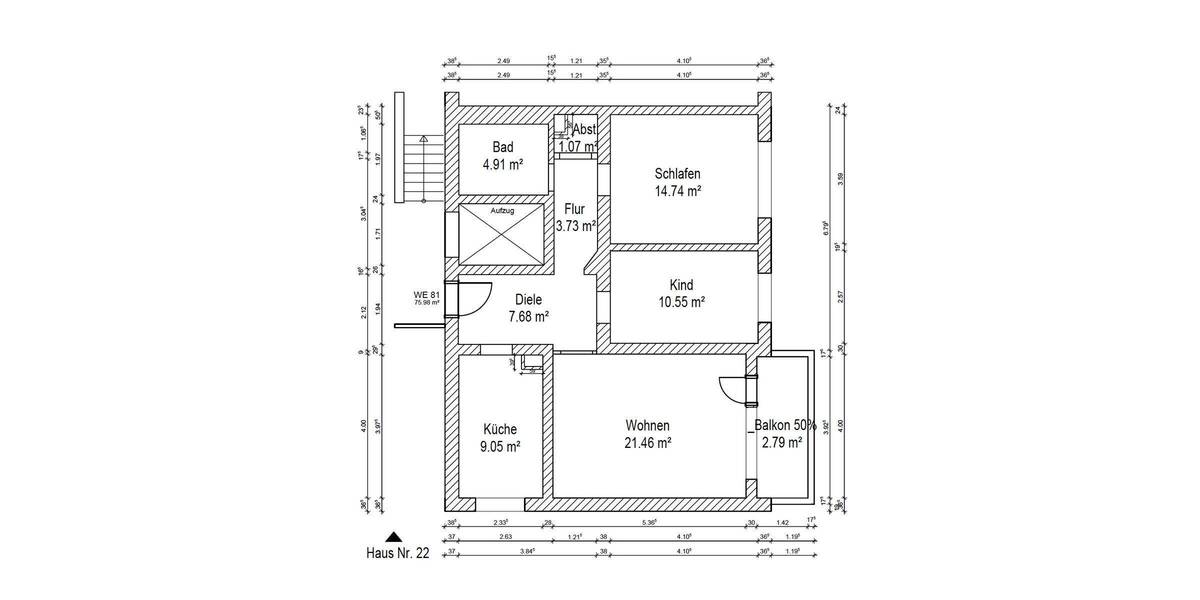 Etagenwohnung Duisburg Aldenrade - 3 Zimmer, 76 m&sup2;, 125.000&euro; | Angebot:26161152